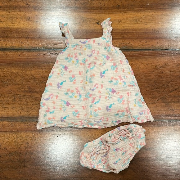 Angel Dear Dresses Angel Dear Set Organic Muslin Mermaid Dress With